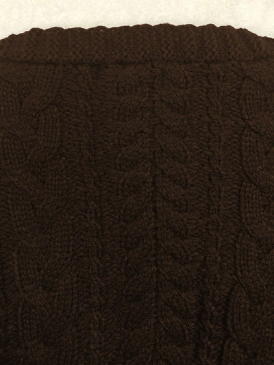 Moosta cardigan informal de manga de globo con nudo delantero de unicolor para otono/invierno