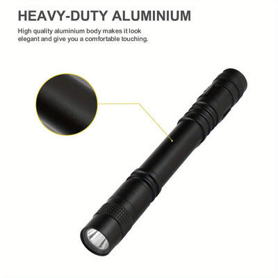 1pc Linterna LED Ultracompacta con Clip - Resistente al Agua, Enfoque Ajustable, Empuñadura Texturizada para Camping, Senderismo y Uso de Emergencia - Baterías No Incluidas, Luz de Pesca | Luz LED Compacta | Linterna Duradera | Linterna Versátil
