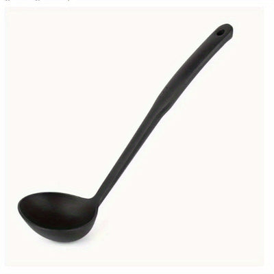 1pc Cucharón de Sopa Ergonómico de Nylon - Antiadherente, Mango Largo para Sopas, Salsas y Mezclar - Utensilio de Cocina Duradero con Almacenamiento Colgante