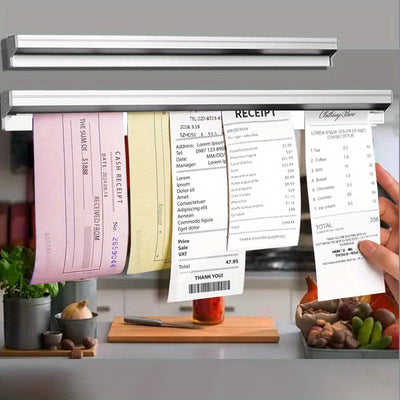 Soporte para órdenes de acero inoxidable, organizador de recibos para restaurantes, porta tickets metálico para cocina, pedidos para llevar, organizador de facturas para oficina, barra para cheques de café - soporte para notas de pedidos de montaje en pa