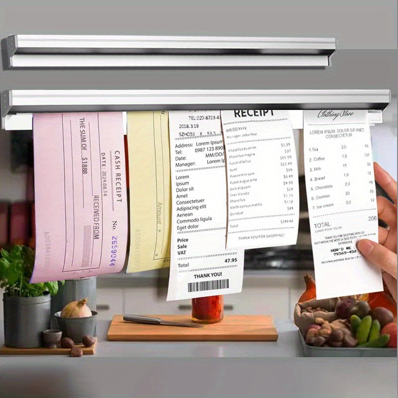 Soporte para órdenes de acero inoxidable, organizador de recibos para restaurantes, porta tickets metálico para cocina, pedidos para llevar, organizador de facturas para oficina, barra para cheques de café - soporte para notas de pedidos de montaje en pa