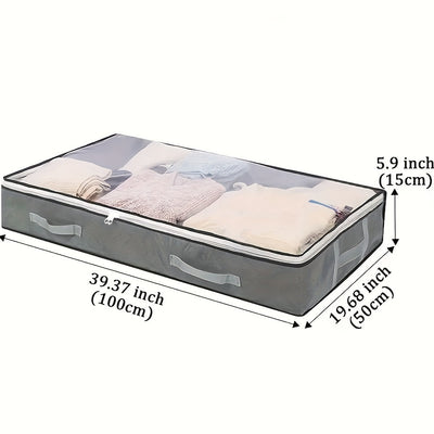 Bolsa de Almacenamiento de Gran Capacidad para Debajo de la Cama con Asas - Organizador Plegable de Tela No Tejida para Ropa y Edredones, Perfecto para el Dormitorio