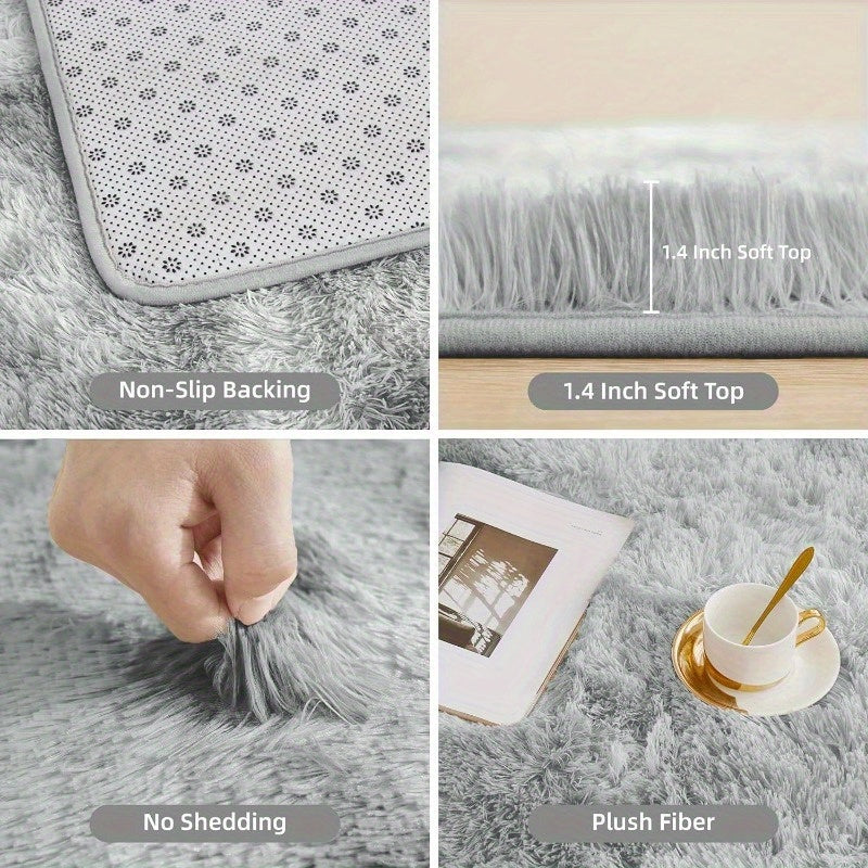 Alfombra Ovalada de Piel Sintética Azul Claro Lujosa - Ultra Suave, Antideslizante de Poliéster para Dormitorio, Sala de Estar y Decoración de Hotel | Lavable a Mano, Alfombra Multifuncional de Peluche