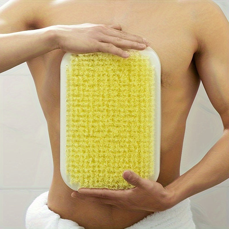1pc Cepillo Exfoliante Suave para Espalda - Fregador de Ducha Montado en Pared con Cerdas Duraderas y Diseño Elegante, Accesorio de Baño Ahorrador de Espacio para Cuidado Personal, Mango de Plástico Suave, Color Beige Claro