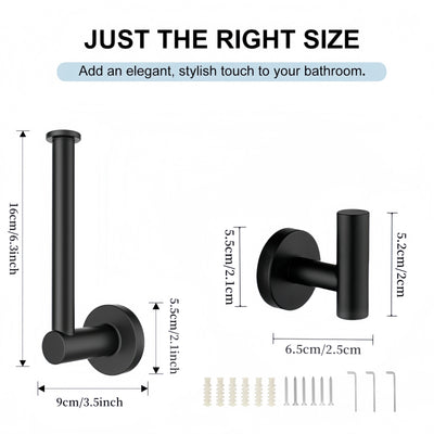 Juego de 3 piezas para baño, accesorios de acero inoxidable incluye toallero y portarrollos de papel higiénico, diseño ahorrador para baños modernos, regalo de Navidad o Halloween, almacenamiento en otoño e invierno