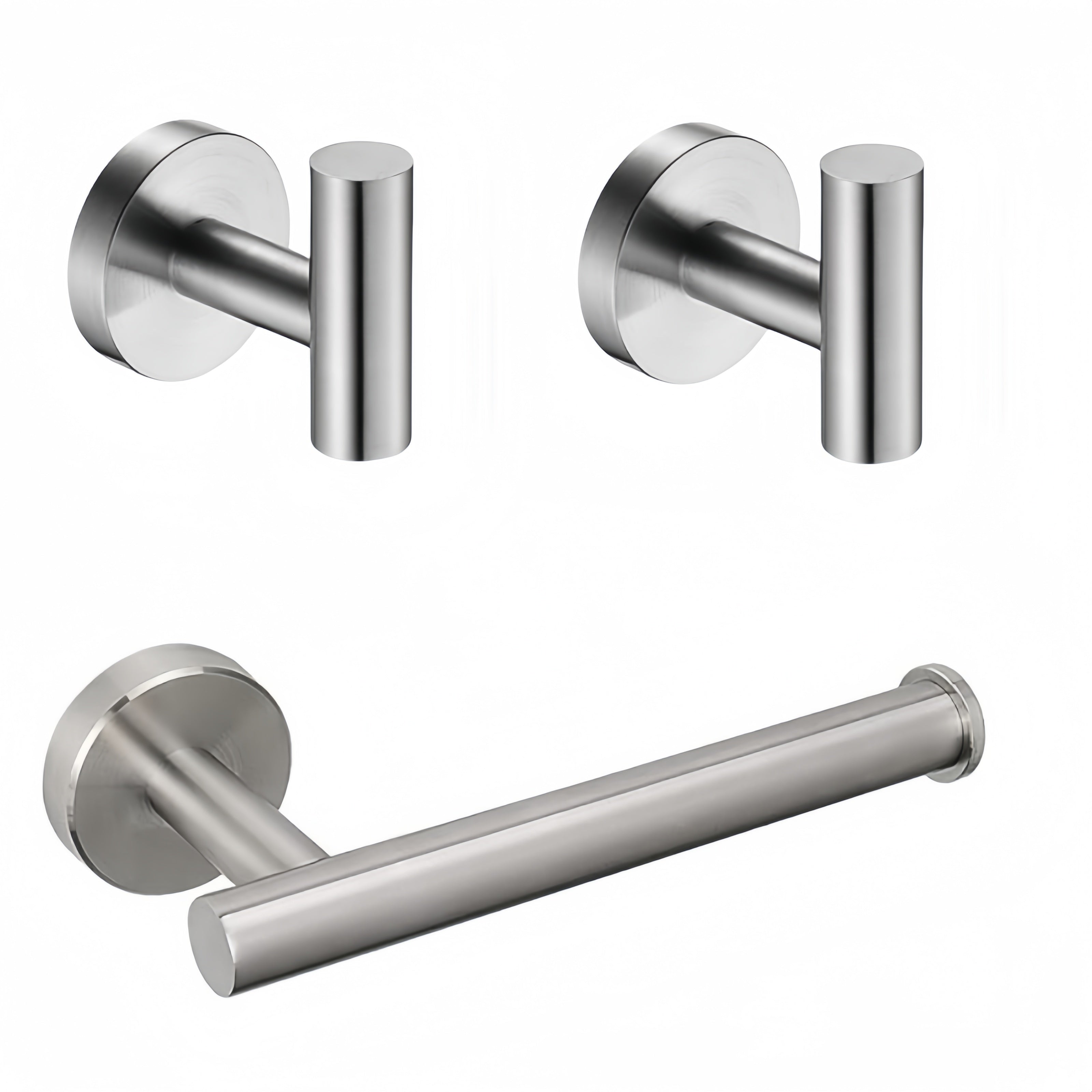 Juego de 3 piezas para baño, accesorios de acero inoxidable incluye toallero y portarrollos de papel higiénico, diseño ahorrador para baños modernos, regalo de Navidad o Halloween, almacenamiento en otoño e invierno
