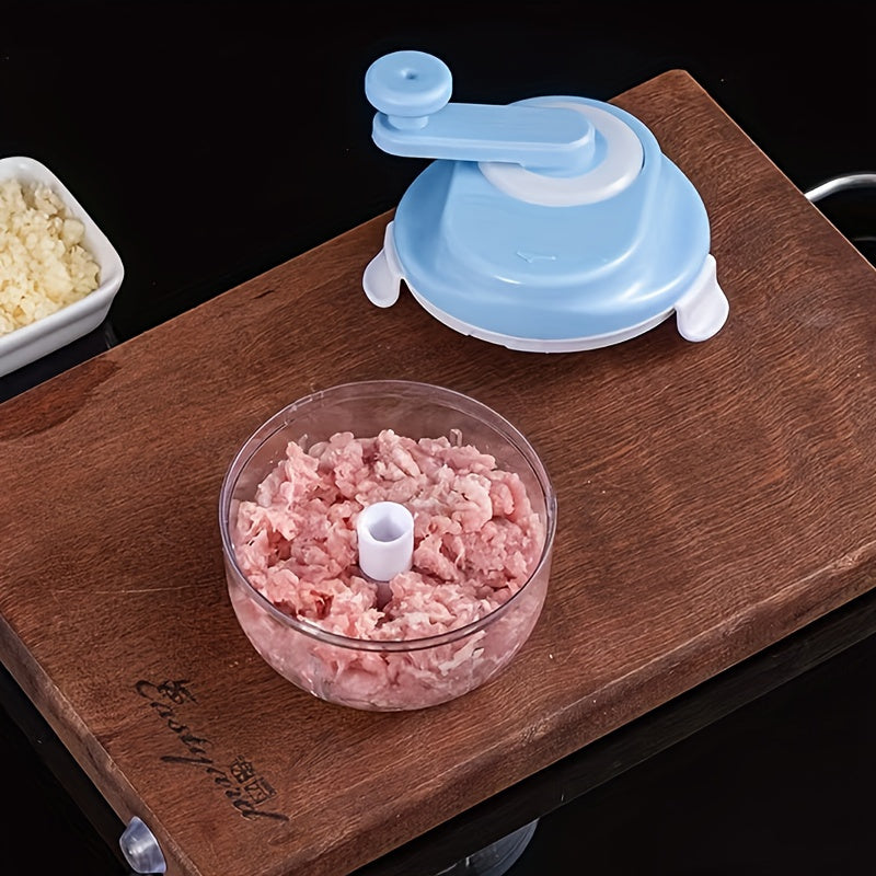 1pc Kitchencraft Molinillo de ajo multifuncional manual - Mezclador de condimentos de plástico sin carga con manija giratoria para preparación fácil de alimentos