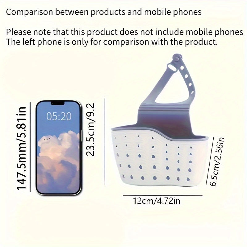Cesta colgante de fregadero de doble capa y rejilla de drenaje - Plástico resistente, diseño que ahorra espacio con múltiples compartimentos para platos, tazas, utensilios - Organizador de fregadero de cocina, rejilla de drenaje sobre el fregadero