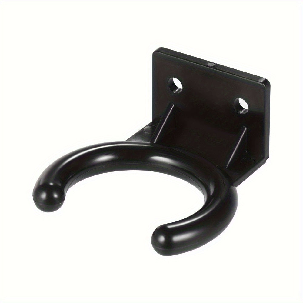 Soporte de micrófono mural durable de 1 pieza, gancho universal de micrófono, construcción de plástico resistente, organizador de equipo de audio ahorrador de espacio - Negro