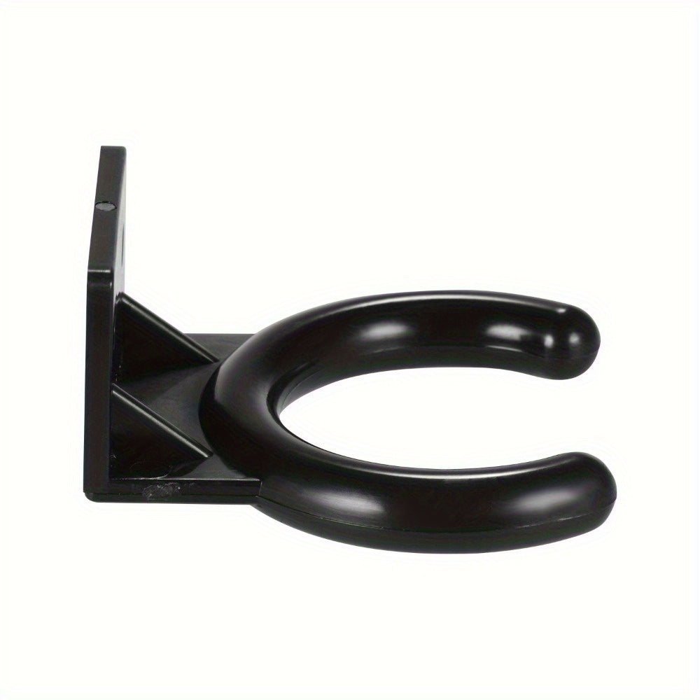Soporte de micrófono mural durable de 1 pieza, gancho universal de micrófono, construcción de plástico resistente, organizador de equipo de audio ahorrador de espacio - Negro