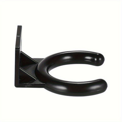 Soporte de micrófono mural durable de 1 pieza, gancho universal de micrófono, construcción de plástico resistente, organizador de equipo de audio ahorrador de espacio - Negro