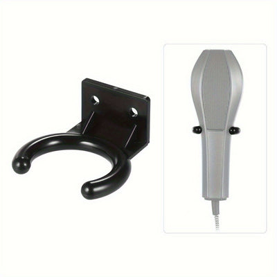 Soporte de micrófono mural durable de 1 pieza, gancho universal de micrófono, construcción de plástico resistente, organizador de equipo de audio ahorrador de espacio - Negro