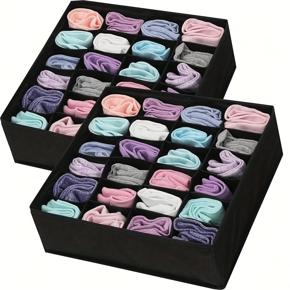 Organizador de Cajón Plegable con Diseño de Montaje por Tensión, Caja de Almacenamiento en Lona Antimoho para Ropa Interior, Calcetines y Prendas - 1 Unidad, Organización Compacta y Práctica, Color