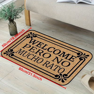Felpudo de Bienvenida con Diseño Floral Chic - Poliéster Fácil de Limpiar, Perfecto para Decoración de Interiores y Porches