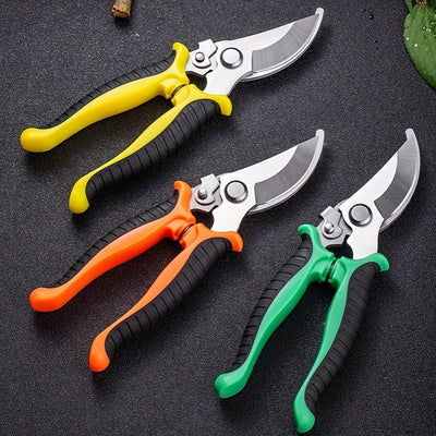 2/1pieza Tijeras de poda ergonómicas de acero inoxidable para jardinería y cuidado de césped - Mango antideslizante, cortadora de ramas duradera, mecanismo de resorte cómodo. Diseño ergonómico, construcción sólida, ideal para poda precisa y cuidado de cé