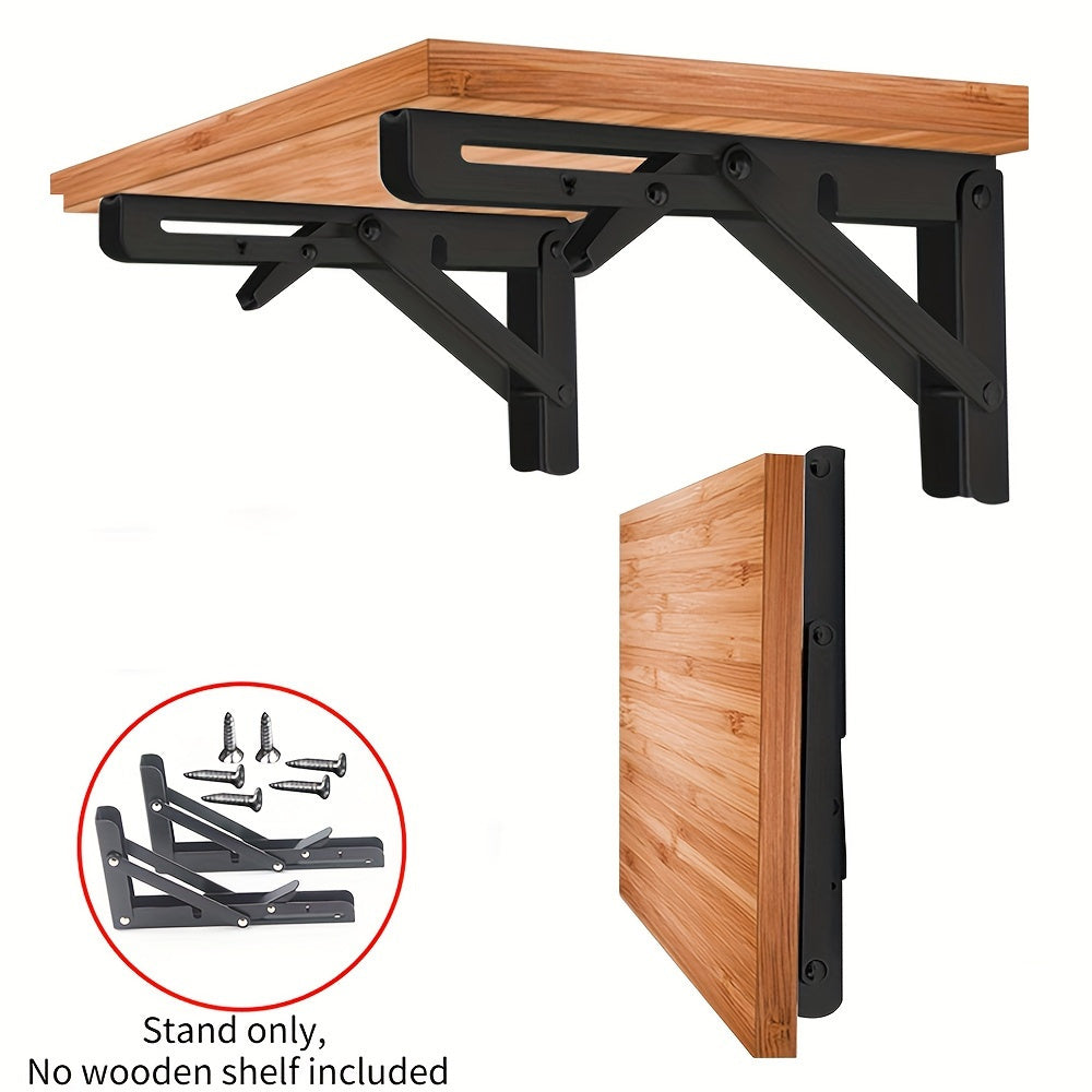 2pcs Soportes Plegables Ajustables de Alta Resistencia, Ángulo de 90°, Soporte de Pared de Acero al Carbono de Alta Calidad, Ideal para Estanterías de Hogar y Oficina y Mesas Decorativas, Estilo Industrial Robusto, Refuerzo de Escritorio|Soporte Versátil