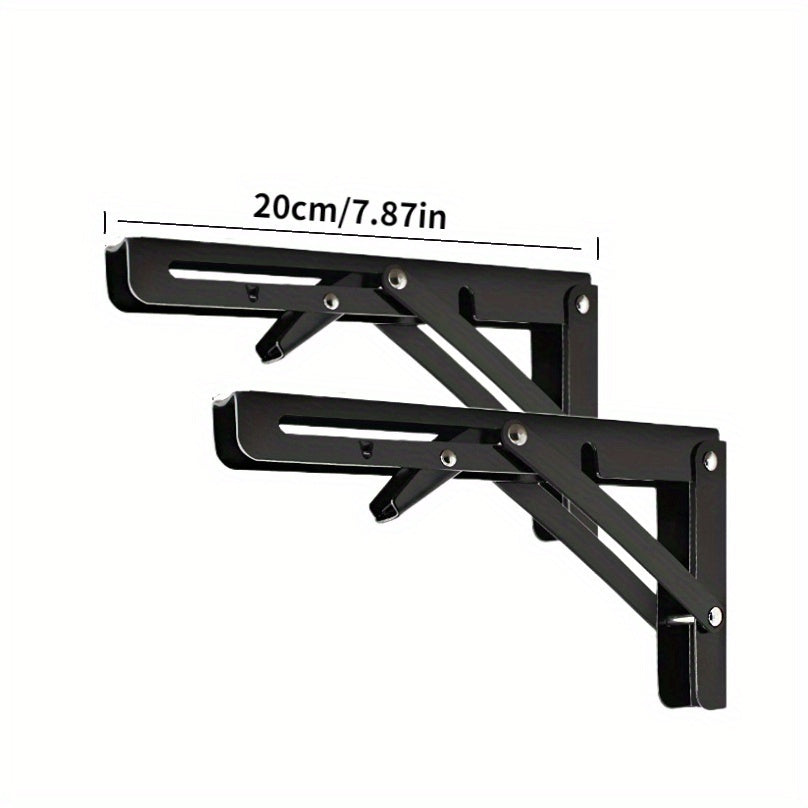 2pcs Soportes Plegables Ajustables de Alta Resistencia, Ángulo de 90°, Soporte de Pared de Acero al Carbono de Alta Calidad, Ideal para Estanterías de Hogar y Oficina y Mesas Decorativas, Estilo Industrial Robusto, Refuerzo de Escritorio|Soporte Versátil