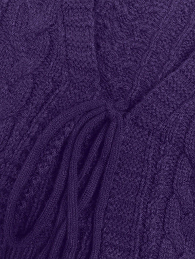 Moosta cardigan informal de manga de globo con nudo delantero de unicolor para otono/invierno