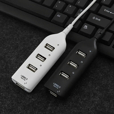 1 pieza de conector USB 2.0 de alta velocidad con 4 puertos - Repartidor compacto de múltiples puertos para PC, portátil y accesorios de computadora, opciones negras/blancas, conector USB para PC