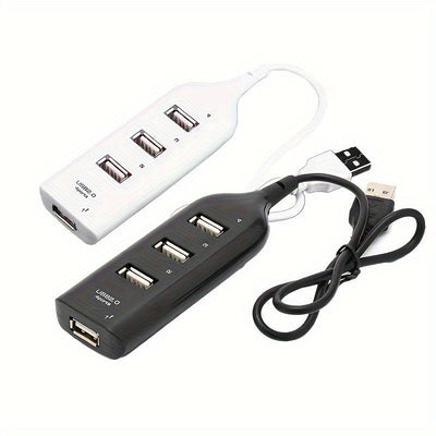 1 pieza de conector USB 2.0 de alta velocidad con 4 puertos - Repartidor compacto de múltiples puertos para PC, portátil y accesorios de computadora, opciones negras/blancas, conector USB para PC