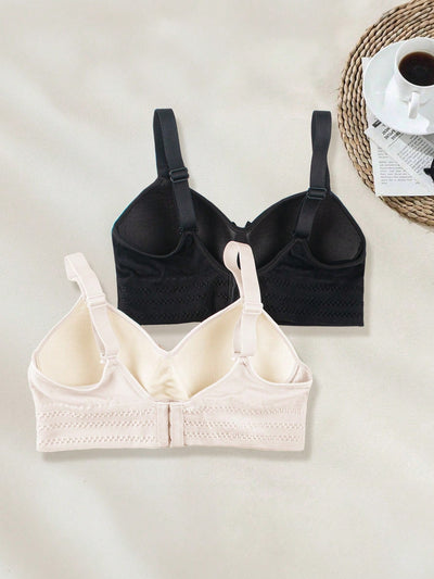 2 piezas sujetador sin aros de acero con costuras invisibles, sin aro, recogido, comodo para mujer