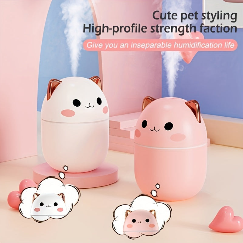 Mini Humidificador de Agua Portátil, 8.45oz, Alimentado por USB, Forma de Gato Mono, Difusor de Aceite Esencial de Aromaterapia, Hecho de Material Abs, Tensión de Funcionamiento ≤36V, con Varios Tipos de Habitaciones, para Hogar y Coche
