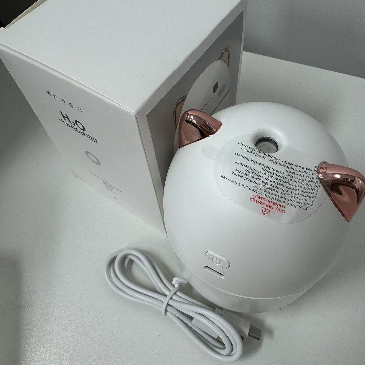 Mini Humidificador de Agua Portátil, 8.45oz, Alimentado por USB, Forma de Gato Mono, Difusor de Aceite Esencial de Aromaterapia, Hecho de Material Abs, Tensión de Funcionamiento ≤36V, con Varios Tipos de Habitaciones, para Hogar y Coche