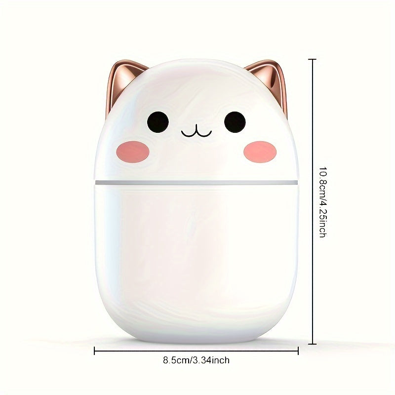 Mini Humidificador de Agua Portátil, 8.45oz, Alimentado por USB, Forma de Gato Mono, Difusor de Aceite Esencial de Aromaterapia, Hecho de Material Abs, Tensión de Funcionamiento ≤36V, con Varios Tipos de Habitaciones, para Hogar y Coche
