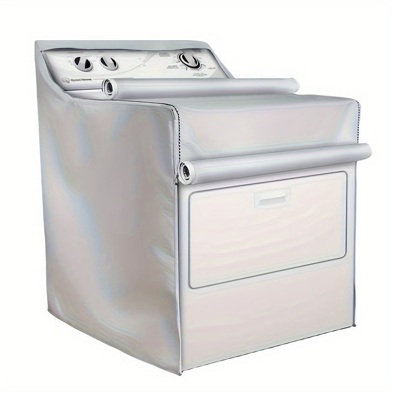 1/2 piezas de cubierta premium para lavadora y secadora - Tela gruesa de 210D duradera con 2 cremalleras, diseño conveniente, se adapta a la mayoría de las lavadoras/secadoras de carga superior o frontal, universal para todas las estaciones, a prueba de