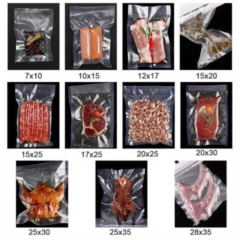 Bolsas de Almacenamiento de Alimentos al Vacío a Prueba de Fugas - 500cm de Largo, Múltiples Tamaños (12/15/17/20/22/25/28cm) - Herméticas y Reutilizables para la Frescura, Organización de Cocina que Ahorra Espacio