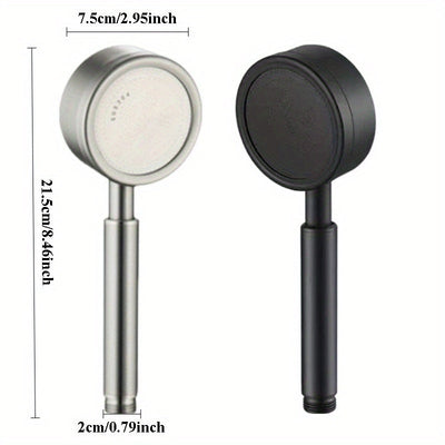 Set de ducha de acero inoxidable, boquilla de ducha de alta presión de mano a prueba de óxido 304 con montaje de inserción, forma redonda, filtro lavable incorporado, conector universal G1/2 - Accesorios de ducha para baño