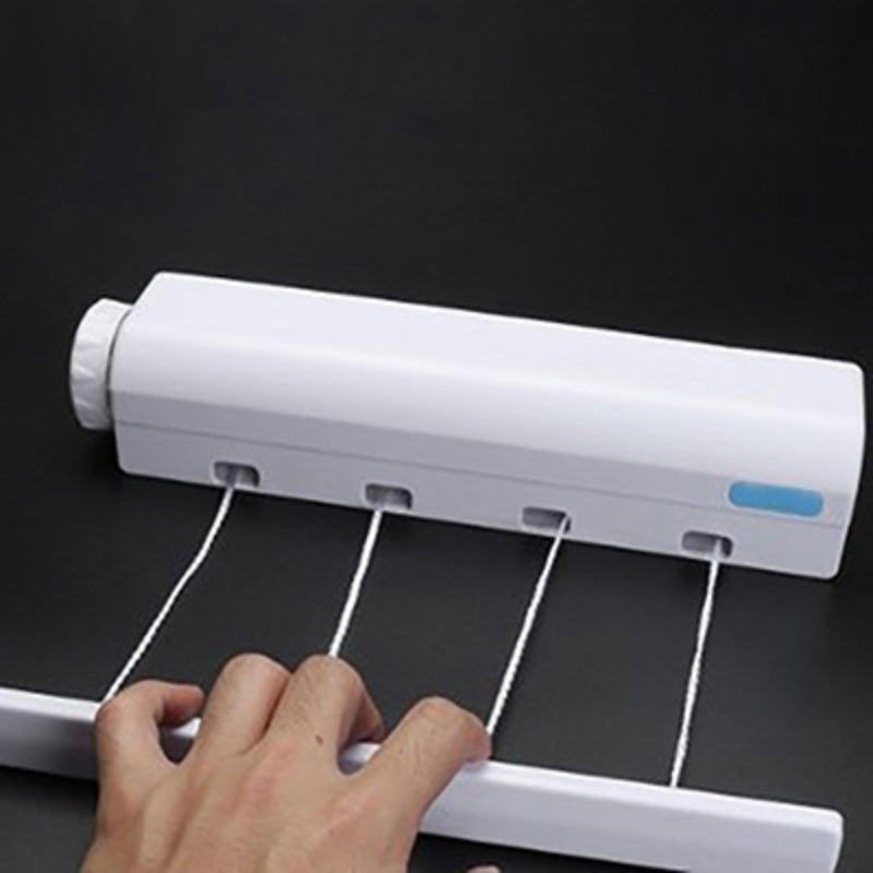 Tendedero retráctil para interiores, montaje en pared, ahorra espacio, secador de ropa invisible para baño, material plástico