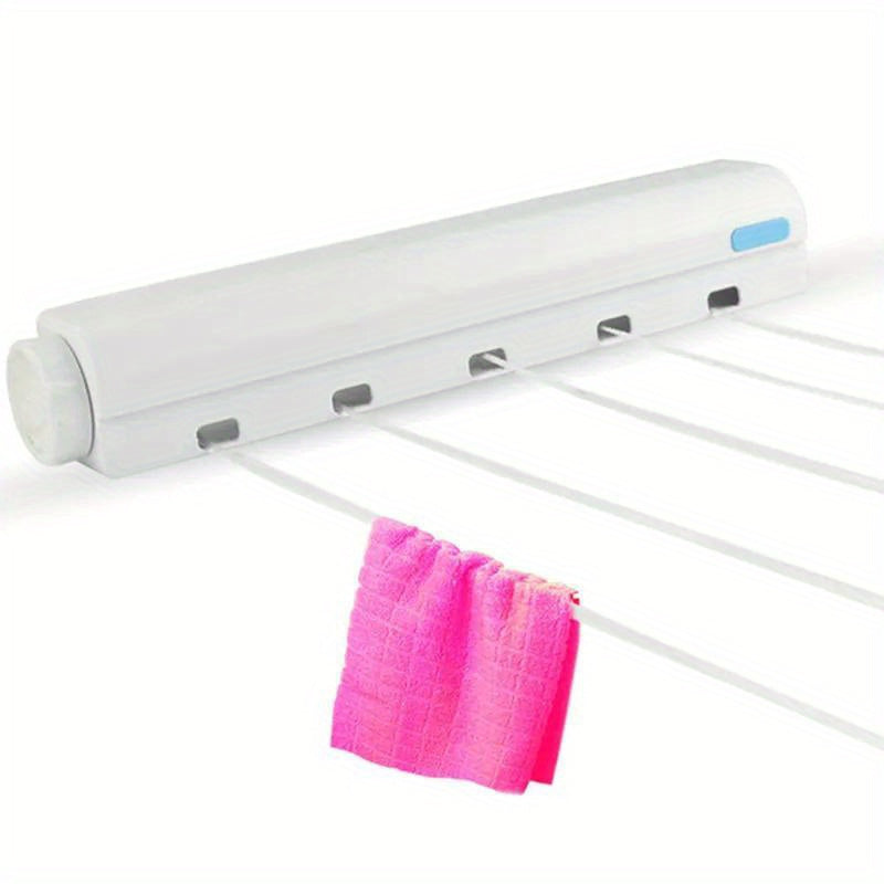 Tendedero retráctil para interiores, montaje en pared, ahorra espacio, secador de ropa invisible para baño, material plástico