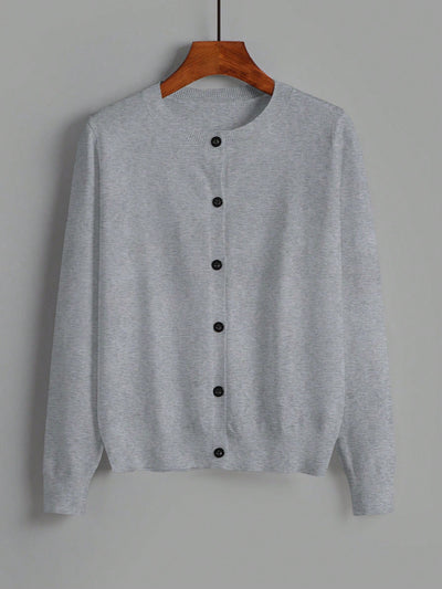 Essnce cardigan suelto y casual de mujer de un solo abotonado, de color liso, manga larga, para otono/invierno