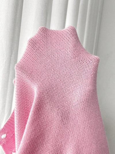 Moosta chaqueta de punto de estilo casual y versatil de color liso para otono/invierno