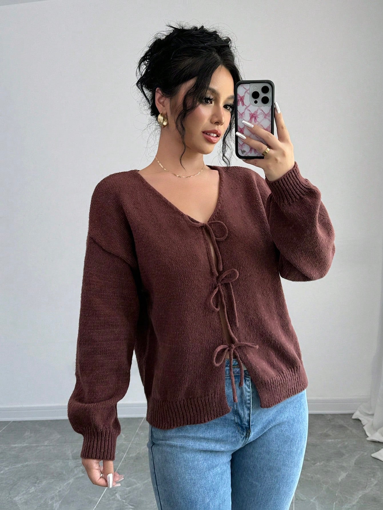 Prive chaqueta de punto con cremallera de unicolor informal, versatil para otono/invierno