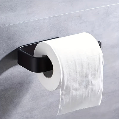 Soporte de papel higiénico de plástico para montar en la pared, instalación sin taladro, estantería colgante para baño, diseño moderno para organización fácil, estantería de pie