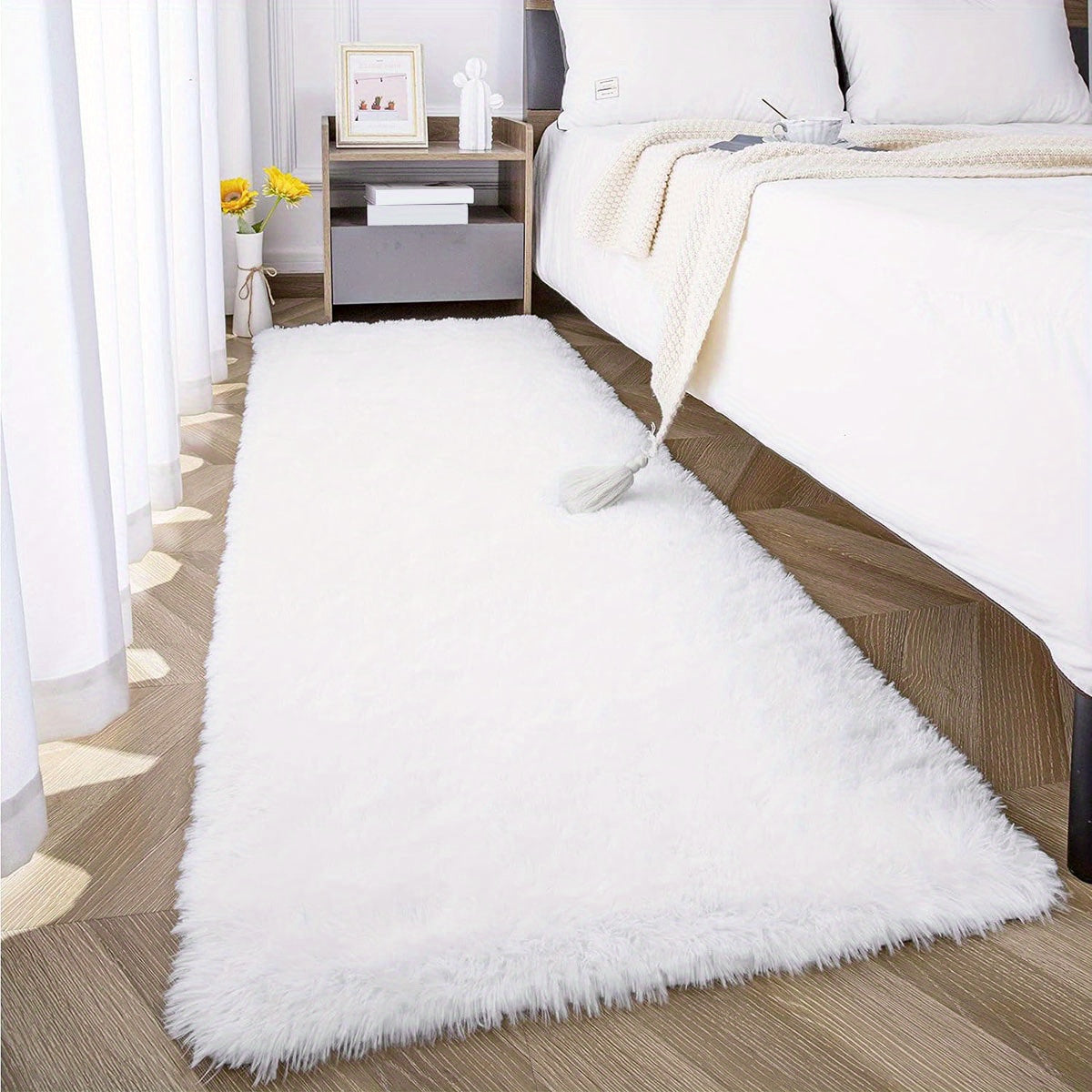 Alfombra de Terciopelo PV de Lujo para 1 Pieza, Alfombras Shaggy Acogedoras para la Sala de Estar y Decoración Festiva, Adecuadas para Salón y Dormitorio, Decoración de Hogar Boutique