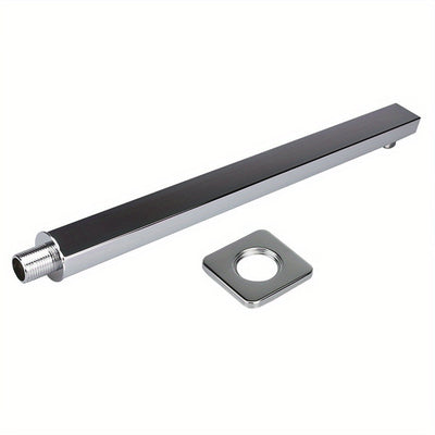 1PC Cabeza de ducha de lluvia cuadrada de acero inoxidable de 39,98 cm con brazo mural - No se necesita electricidad, Accesorio de ducha de baño durable, Plata