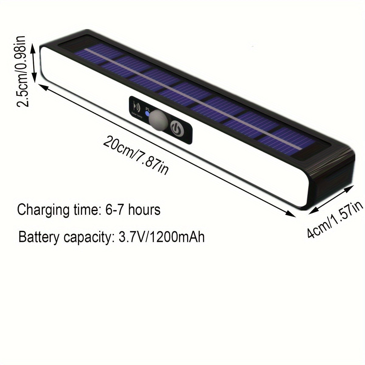 Linterna Solar de Clip Ultra Brillante con Sensor de Movimiento - 1200mAh, Alimentación Solar para Iluminación Eficiente en Jardines, Vallas y Decoración | Diseño Moderno y Duradero