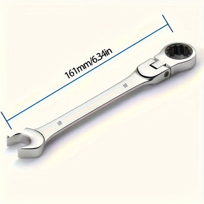 1 juego de llaves de rascador de acero cromado-vanadio ProMaster - Cabeza dual de 180° giratoria, agarre ergonómico, precisión de 72 dientes, herramienta multifunción para reparación automotriz