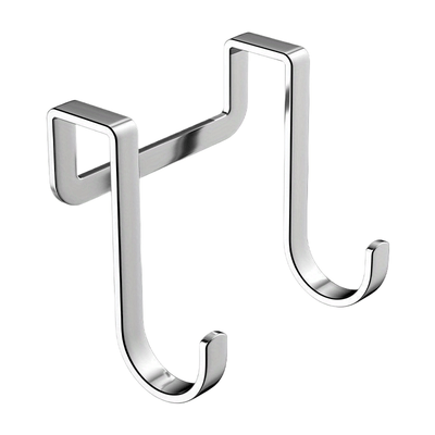 4pcs Ganchos Dobles de Acero Inoxidable - Antioxidantes, Fácil Instalación en Pared para Almacenamiento de Armarios de Cocina y Baño, Ganchos de Utilidad