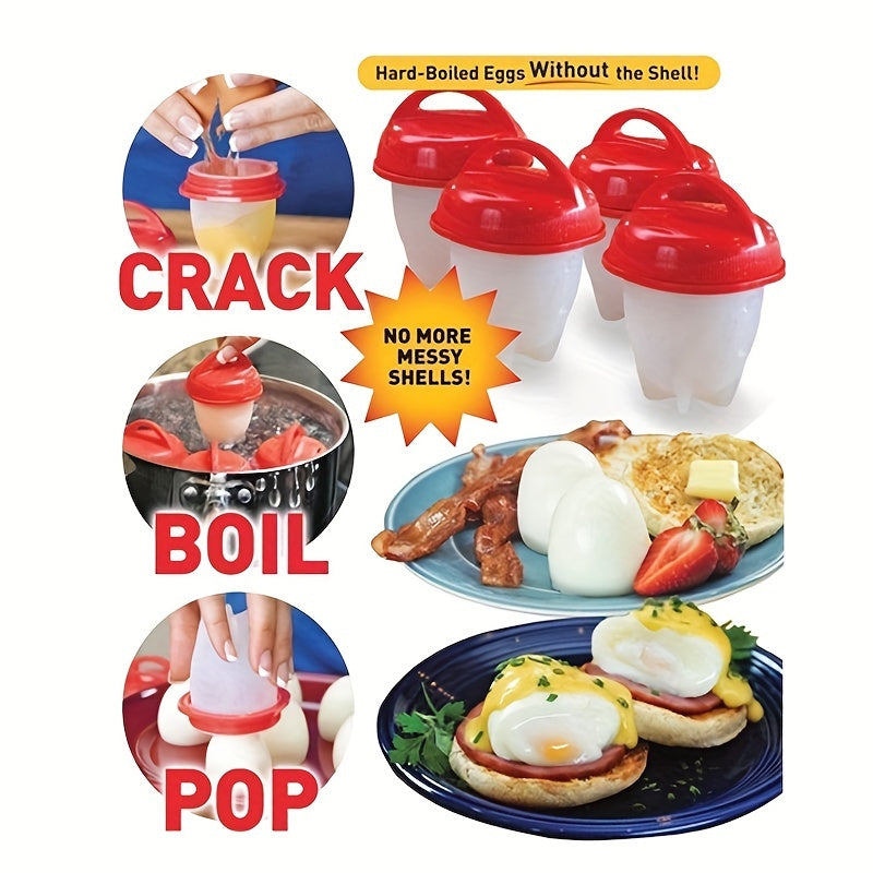 Juego de Cocedor de Huevos de 3/4/6 piezas, Cocedor de Huevos Reutilizable para Huevos Duros, Sin Cáscara, Cocedor de Huevos de Silicona Antiadherente, Una Herramienta de Cocina Práctica, Puede Ser Utilizado para Cocinar, Almacenar Alimentos o Salsas par