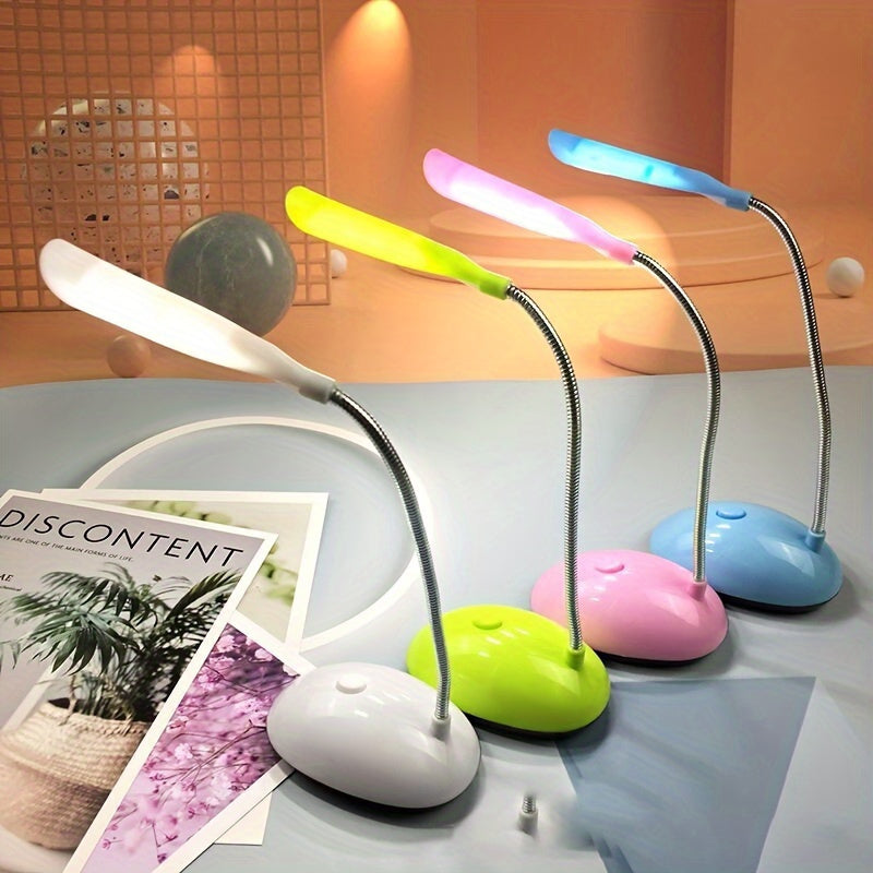 Lámpara de Escritorio Plegable Portátil LED de 4 Colores - Cuidado de los Ojos, Aprendizaje, Lectura, Alimentada por Batería