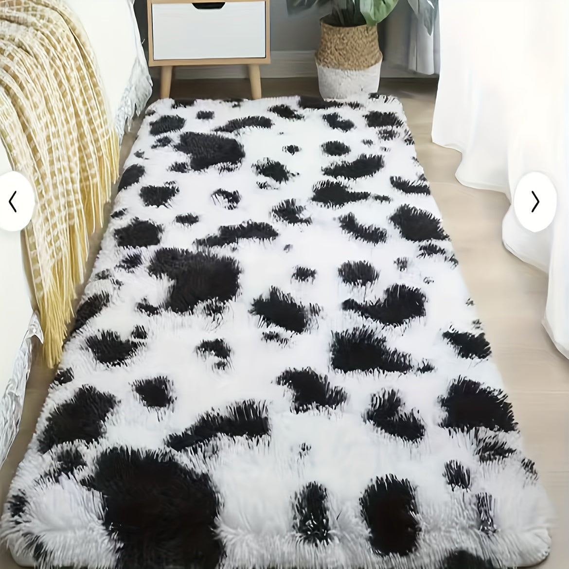 Alfombra de Área de Piel Sintética de Lujo - Gruesa, Suave y Antideslizante para Decoración de Dormitorio y Sala de Estar | Alfombra de Poliéster Lavable a Máquina Perfecta para la Temporada de Vacaciones de Invierno