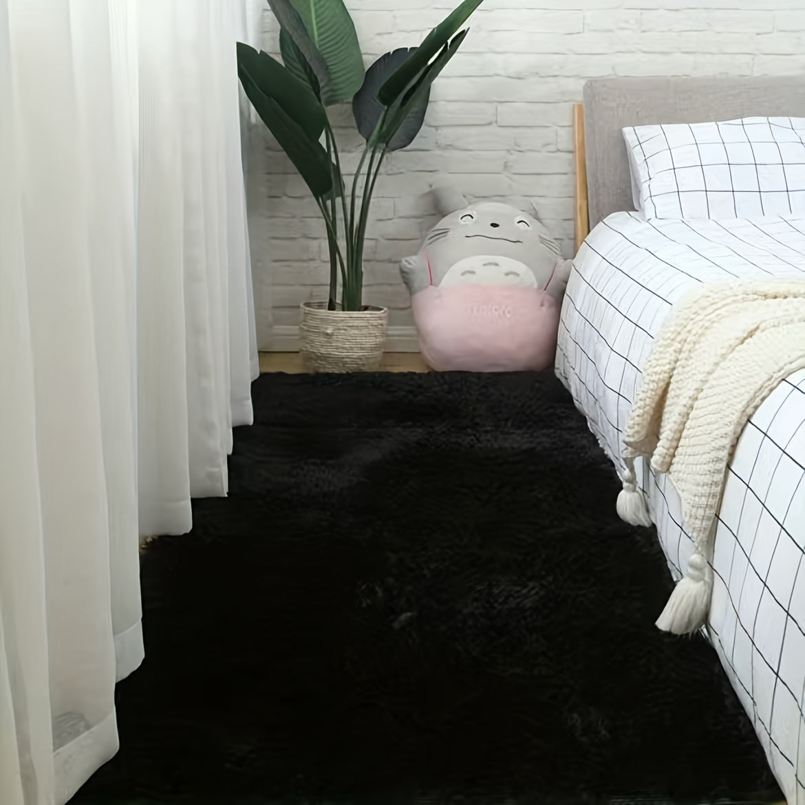 Alfombra de Área de Piel Sintética de Lujo - Gruesa, Suave y Antideslizante para Decoración de Dormitorio y Sala de Estar | Alfombra de Poliéster Lavable a Máquina Perfecta para la Temporada de Vacaciones de Invierno