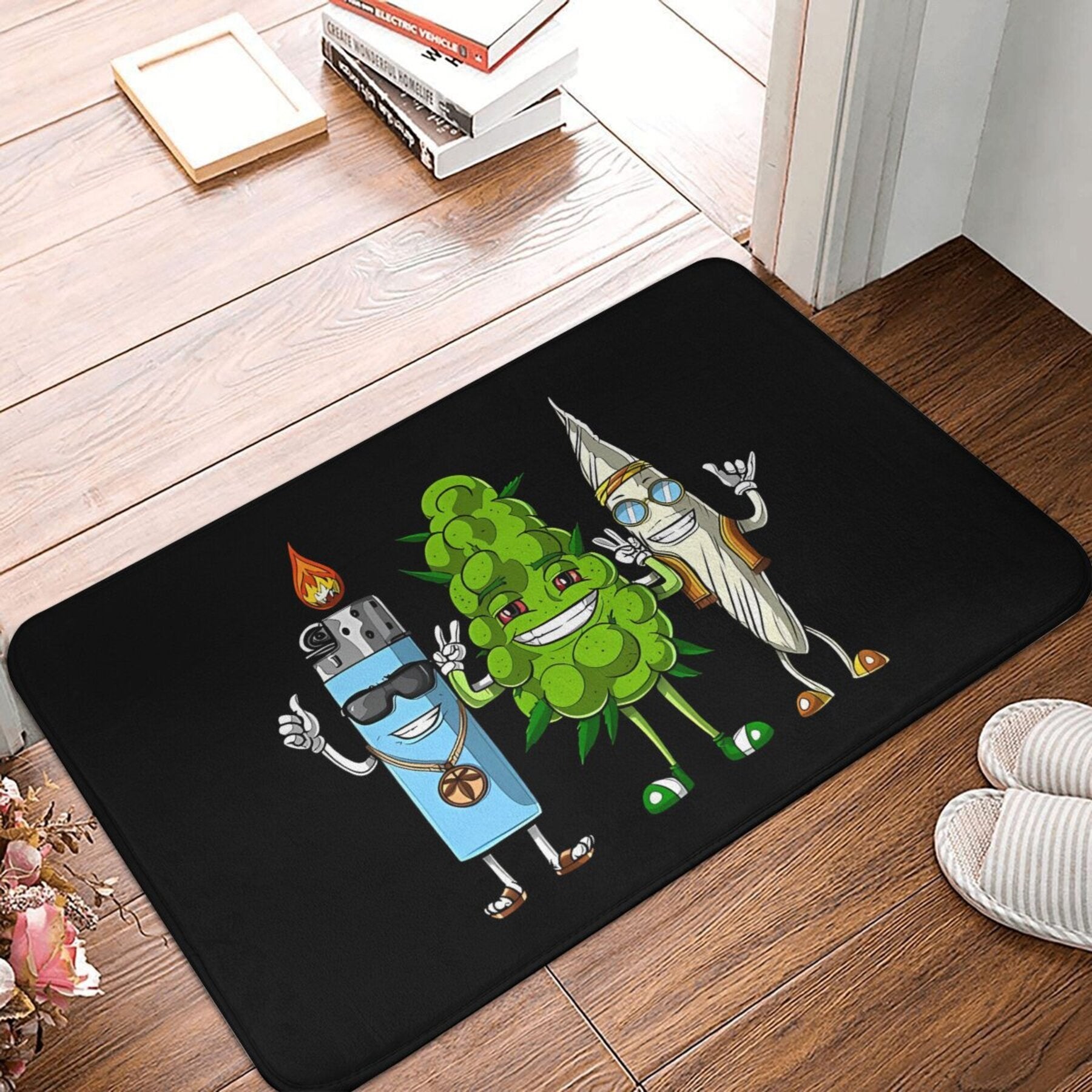 Alfombra Antideslizante de Cultura 1 pieza con Diseño de Brote, Articulación y Encendedor de Dibujos Animados - Alfombrilla Lavable a Máquina de Poliéster para Baño, Dormitorio, Entrada - Tapete Ligero para Decoración del Hogar, Accesorio Acogedor para l