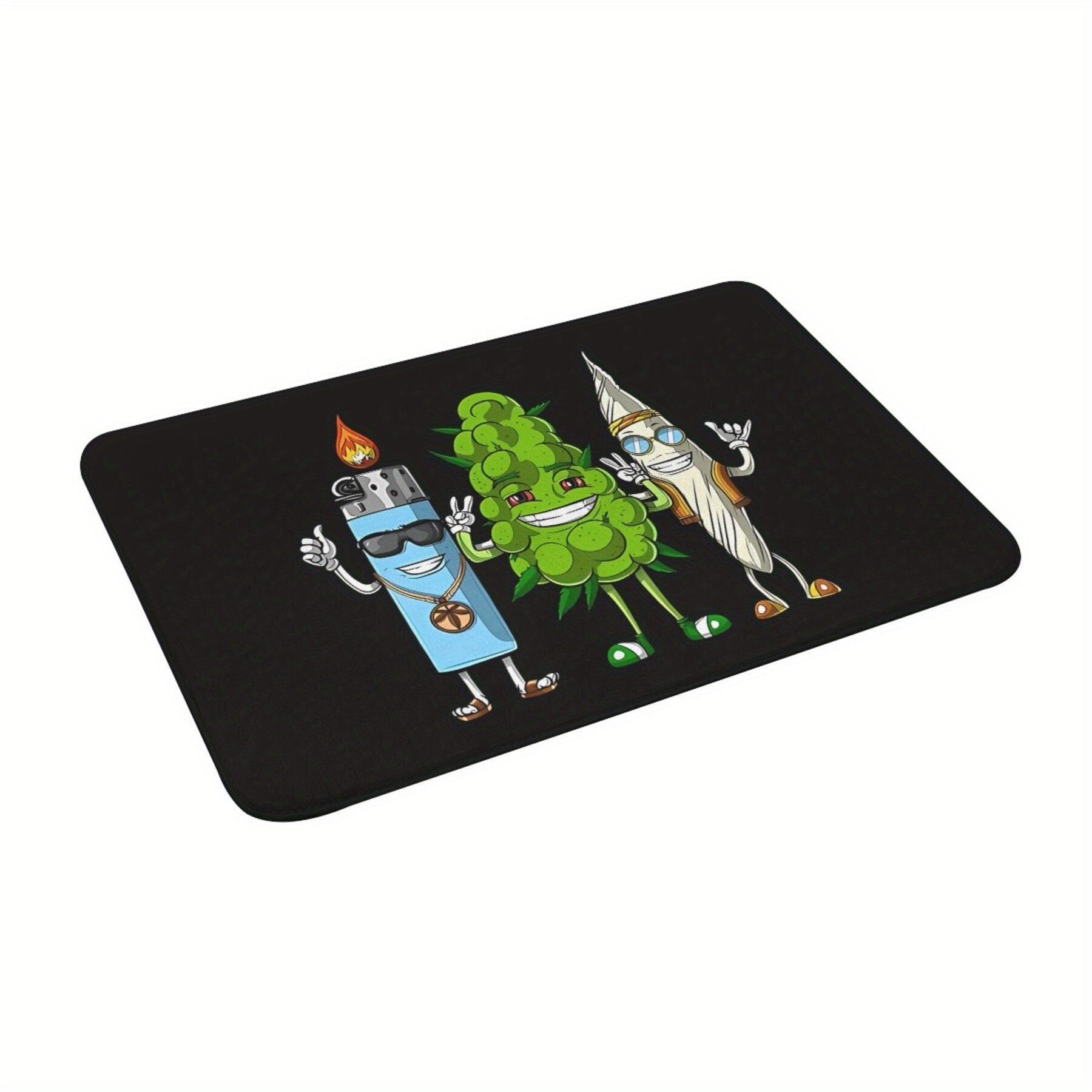 Alfombra Antideslizante de Cultura 1 pieza con Diseño de Brote, Articulación y Encendedor de Dibujos Animados - Alfombrilla Lavable a Máquina de Poliéster para Baño, Dormitorio, Entrada - Tapete Ligero para Decoración del Hogar, Accesorio Acogedor para l