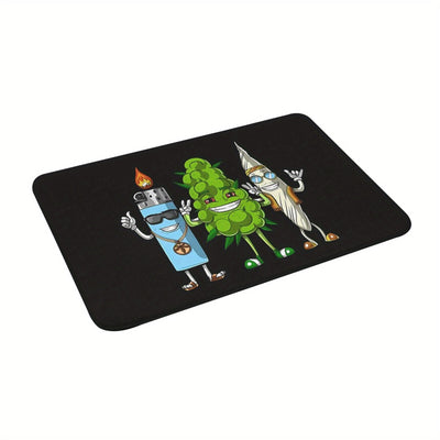 Alfombra Antideslizante de Cultura 1 pieza con Diseño de Brote, Articulación y Encendedor de Dibujos Animados - Alfombrilla Lavable a Máquina de Poliéster para Baño, Dormitorio, Entrada - Tapete Ligero para Decoración del Hogar, Accesorio Acogedor para l