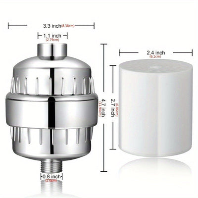 1 filtro de ducha de alto rendimiento con malla de acero inoxidable - ¡Disfruta de agua limpia y purificada para un baño más saludable!